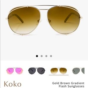 NIB Diff Koko Aviator Sunglasses in Gold